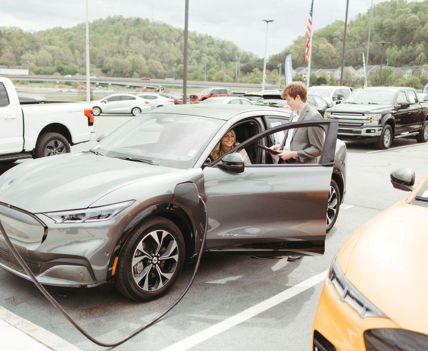 EV charging by Blink at Car Parking